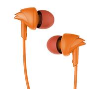 Boat Bassheads 100: Auriculares intraurales con Cable y micrófono Fabricados en la India (Naranja Valiente)