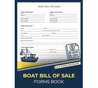 Boat Bill of Sale Forms Book: Bill of Sale Form for Buying or Selling a Boat | 50 Forms