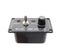 Boat Button Panel - Manual Bilge Pump Control Switch Panel with Fuse, Waterproof Rocker Button Panl for RV Yacht Marine Boat Truck System Use | Control Interface for Bilge Pump