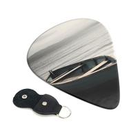 Boat by the sea - 6 púas de celuloide de 0,46 mm de grosor con soporte de púas de cuero, púa de guitarra personalizada para bajo, guitarras eléctricas y acústicas, regalo para amantes de las guitarras
