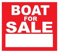 Boat For Sale Sign Metal Tin 12x8 Inch