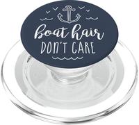 Boat Hair Don't Care - Cute Boating Sailing Summer Nautical PopSockets PopGrip para MagSafe