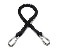 BOAT LINES & DOCK TIES - Boat Dock Tie Bungee Cords, 36"" Hooked Ends, UV Protected Bungee Cords - Set of 2 - Made in USA (Black)