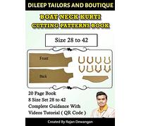 Boat Neck Kurti Paper Cutting Patterns With Cutting Tutorial Book Set Of 8 Size From 28-42 By Dileep Tailors