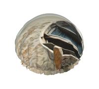 Boat On The Beach - Gorro de ducha con doble banda elástica impermeable con orejas con volantes, para cocina, a prueba de aceite, se puede reutilizar