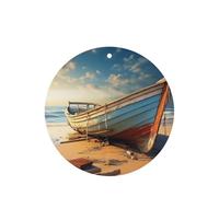 Boat On The Beach - Juego de tarjetas de fragancia redondas, ambientador colgante de lavanda para decoración del hogar, 10 o 24 piezas