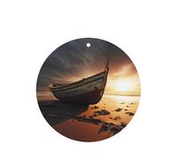 Boat On The Beach - Juego de tarjetas de fragancia redondas, ambientador colgante de lavanda para decoración del hogar, 10 o 24 piezas