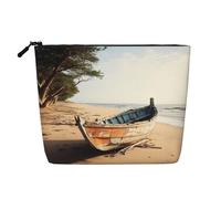 Boat On The Beach - Neceser de viaje versátil para maquillaje, perfecto para uso diario y viajes de negocios, Black, Talla única, Neceser