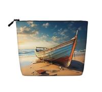 Boat On The Beach - Neceser de viaje versátil para maquillaje, perfecto para uso diario y viajes de negocios, Black, Talla única, Neceser