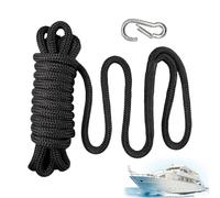 Boat Ropes - Dock Lines, Heavy-Duty Nylon Cord 5/8inch X 15FT, Black Dock Rope For Boats | Mooring Ropes | Marine Floating Rope For Mooring Anchoring Sailing Yachts Marine Activities