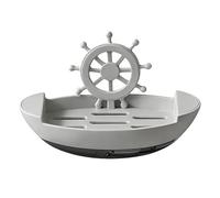 Boat Shape Soap Dish - Non Drill Quick Draining Bathroom Container, Shower Soap Dish for College Dorm Hotel Apartment Home RV Rental House Adults | Men Women Bath Accessory, Barracks, Hostel