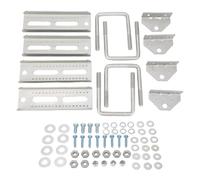 Boat Trailer Bunk Brackets Kit 8in | Galvanized Iron Adjustable Height / Angle | 4Pcs Hardware for Pontoon / Jet Ski / Saltwater Trailers | Robust Crossmember Support