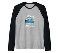 Boat Waves Sun Rays Ain't Nothing Like Lake Days |- Camiseta Manga Raglan