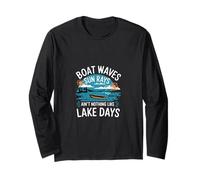 Boat Waves Sun Rays Ain't Nothing Like Lake Days |- Manga Larga