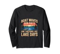 Boat Waves Sun Rays Ain't Nothing Like Lake Days |-- Manga Larga