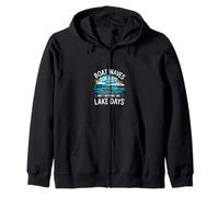 Boat Waves Sun Rays Ain't Nothing Like Lake Days |- Sudadera con Capucha