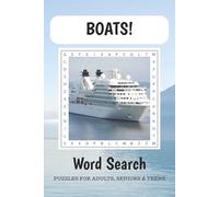 Boats Word Search Puzzle Book: Word Searches with Easy to Read Print about Boats, Ships, Watersports, and More | 6x9 inches, 110 pages | 50+ Puzzles ... Gift for Vacations, Holidays and Free Times