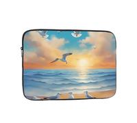 BOAXXL Seagulls by the sea - Bolsa para laptop, ligera y compacta, adecuada para viajes y trabajo universitarios, Black, 12 inch