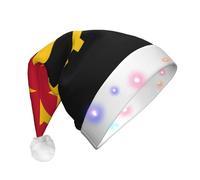 BOAXXL Sombrero de Navidad LED - Sombrero de Papá Noel de felpa con estampado de bandera de Angola, diseño suave y agradable al tacto para festivales y fiestas