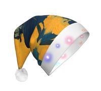 BOAXXL Sombrero de Navidad LED - Sombrero de Papá Noel de felpa con estampado de corriente salvaje, diseño suave y agradable al tacto para festivales y fiestas