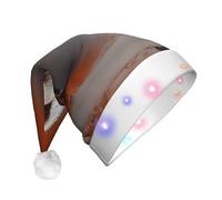 BOAXXL Sombrero de Navidad LED - Sombrero de Papá Noel de felpa con estampado de furia salvaje de moda, diseño suave y agradable al tacto para festivales y fiestas