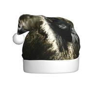 BOAXXL Sombrero de Papá Noel de felpa con estampado de cachorro mirando al sol, suave y agradable al tacto, tamaño universal, para adultos