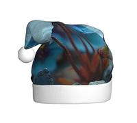 BOAXXL Sombrero de Papá Noel de felpa con estampado de serenidad azul, suave, agradable al tacto, tamaño universal, para adultos