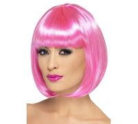 Bob Cortar Mujer Corto Sexy con Flecos Peluca Bob Colorido Disfraz Adulto