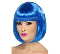 Bob Cortar Mujer Corto Sexy con Flecos Peluca Bob Colorido Disfraz Adulto