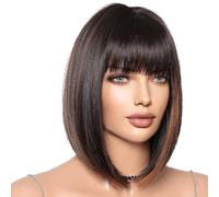 Bob Cut Wig | Peluca bob bobs recta - cabello sintético resistente al calor de aspecto natural, pelucas bob cortas para mujeres