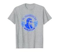 Bob Dylan Mr. Pandereta Oficial Camiseta, Hombre, Gris Jaspeado, M