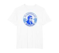 Bob Dylan Mr. Pandereta Oficial Camiseta, Hombre Tallas Grandes, Blanco, 5X Alto