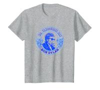 Bob Dylan Mr. Pandereta Oficial Camiseta, Niños, Gris Jaspeado, 6 años