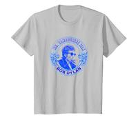 Bob Dylan Mr. Pandereta Oficial Camiseta, Niños, Plata, 10 años