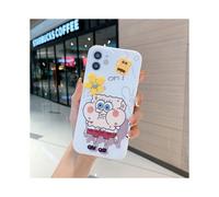 (Bob Esponja A, iPhone 12) Linda funda blanda de Bob Esponja y Patricio Estrella para iPhone