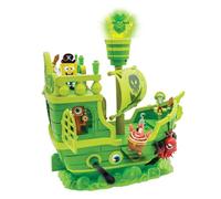 Bob Esponja | Barco holandés Volador - Playset Interactivo con Luces, Movimiento y 6 Personajes de la película Una Aventura de Piratas - Producto Oficial de Nickelodeon