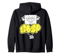 Bob Esponja Bling Diamante Oro Logo Hip Hop Rap Stencil Icono Sudadera con Capucha