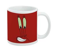 Bob Esponja Mr. Krabs Face Taza de café de cerámica, tazas de regalo novedosas para café, té y bebidas calientes, 11 onzas, color blanco