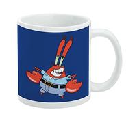 Bob Esponja Mr. Krabs Pose Taza de café de cerámica, tazas de regalo novedosas para café, té y bebidas calientes, 325 ml, color blanco