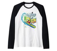 Bob Esponja Oficial Squarepants Wave of Fun Surfing Camiseta Manga Raglan