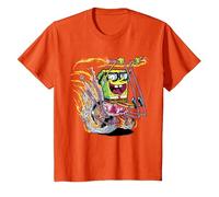 Bob Esponja Pantalones Cuadrados Bob Esponja Comic Bike Camiseta, Niños, Naranja, 12 años