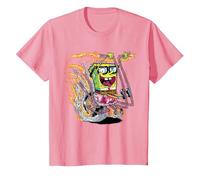 Bob Esponja Pantalones Cuadrados Bob Esponja Comic Bike Camiseta, Niños, Rosado, 12 años