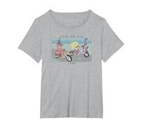 Bob Esponja Pantalones Cuadrados Patrick Bob Esponja Paseo O Die Panel Camiseta, Mujer Tallas Grandes, Gris Jaspeado, 1XL Grande