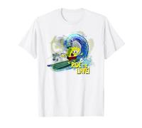 Bob Esponja Pantalones Cuadrados Ride The Wave Surfing Fun Classic 90s Camiseta