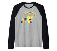 Bob Esponja Pantalones Cuadrados Soñando Positivo Vibes Diversión 90s Retro Camiseta Manga Raglan