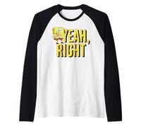 Bob Esponja Pantalones Cuadrados Yeah Right Cartoon TV Show 90s Classic Camiseta Manga Raglan