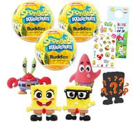 Bob Esponja - Paquete de 2 mini figuras misteriosas de bola ciega más calcomanías, más figuras de Bob Esponja para niños, niñas y niños