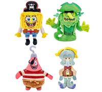 Bob Esponja | Peluches Luminosos “Aventura Pirata” 15 cm - Set Exhibidor 12 u. con Bob Esponja, Patricio, Calamardo y el Holandés Errante - Brillan en la Oscuridad - Nickelodeon