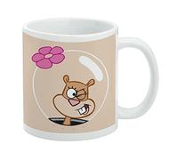 Bob Esponja Sandy Wink Face Taza de café de cerámica, tazas de regalo novedosas para café, té y bebidas calientes, 11 onzas, color blanco