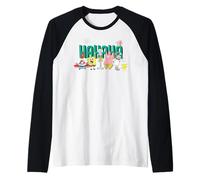 Bob Esponja Squarepants Personajes Pose Friend Fun Classic 90s Camiseta Manga Raglan